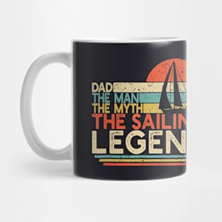 Mens Vintage Sailing Dad The Man The Myth The Legend Sailor Mug